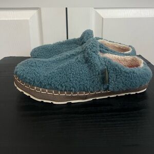 L.L. Bean Women's Cozy Slipper Slides Storm Teal Sienna Brick Sherpa fleece